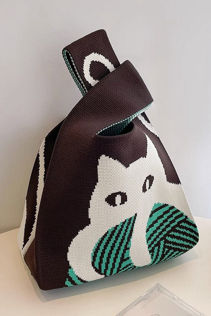 Retro Pattern Knitted Handbag