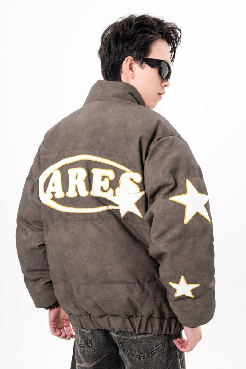 PU Leather Sherpa Stars Jacket