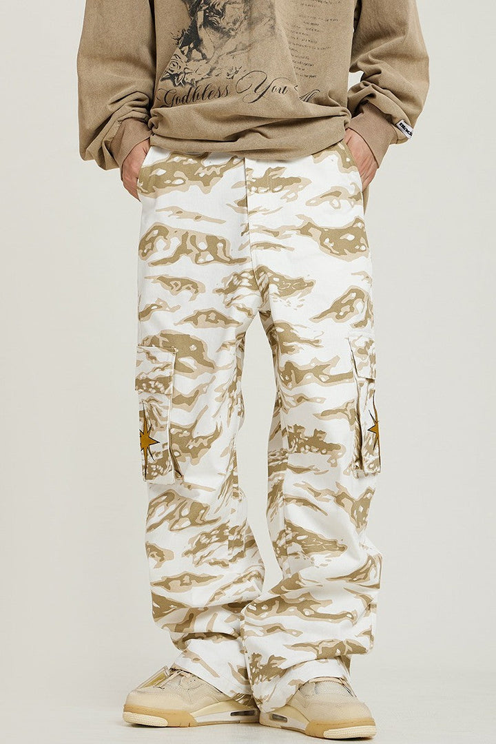 Tiger Camo Embroidered Cargo Pants