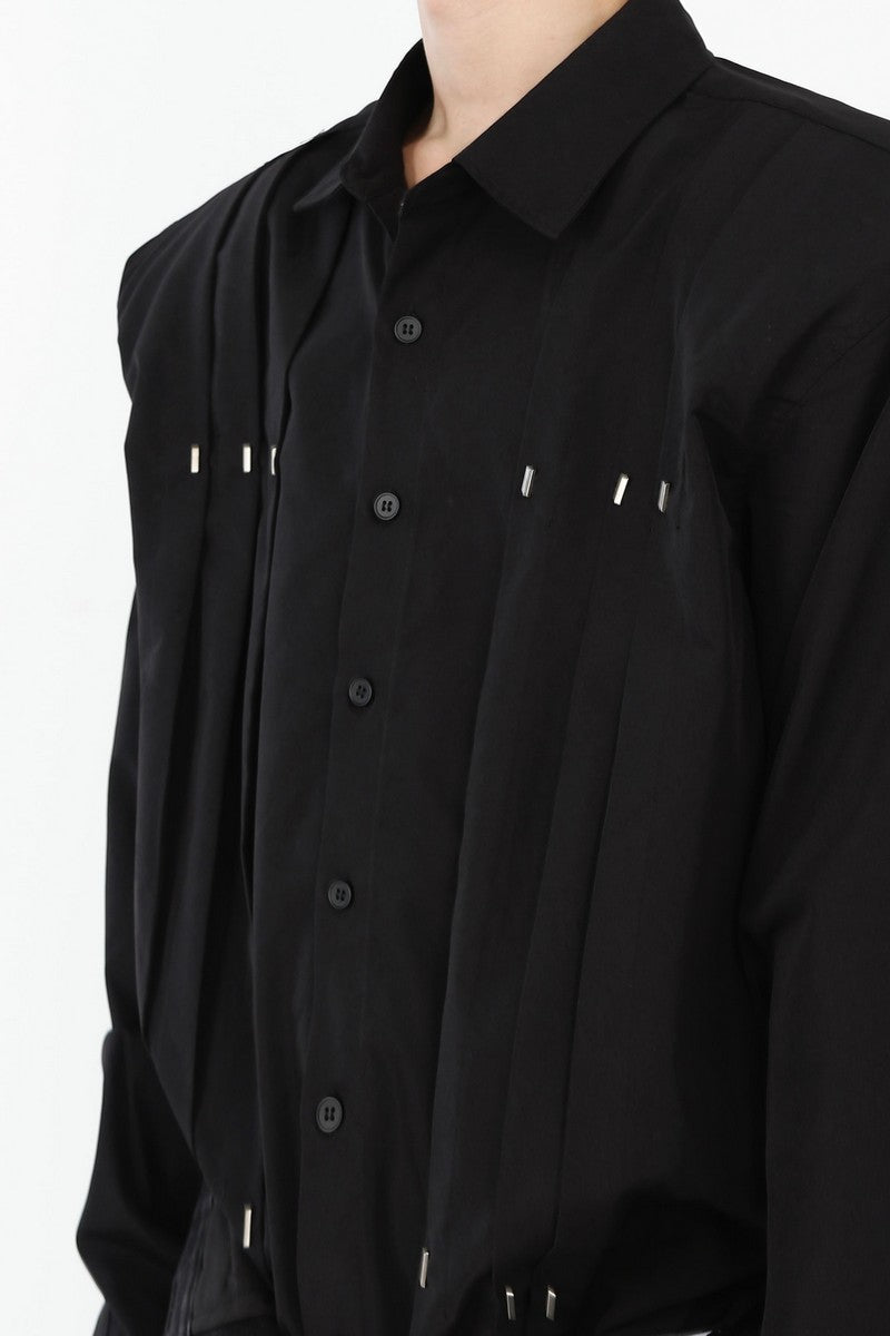 Metal Rivets Stitched Shirt