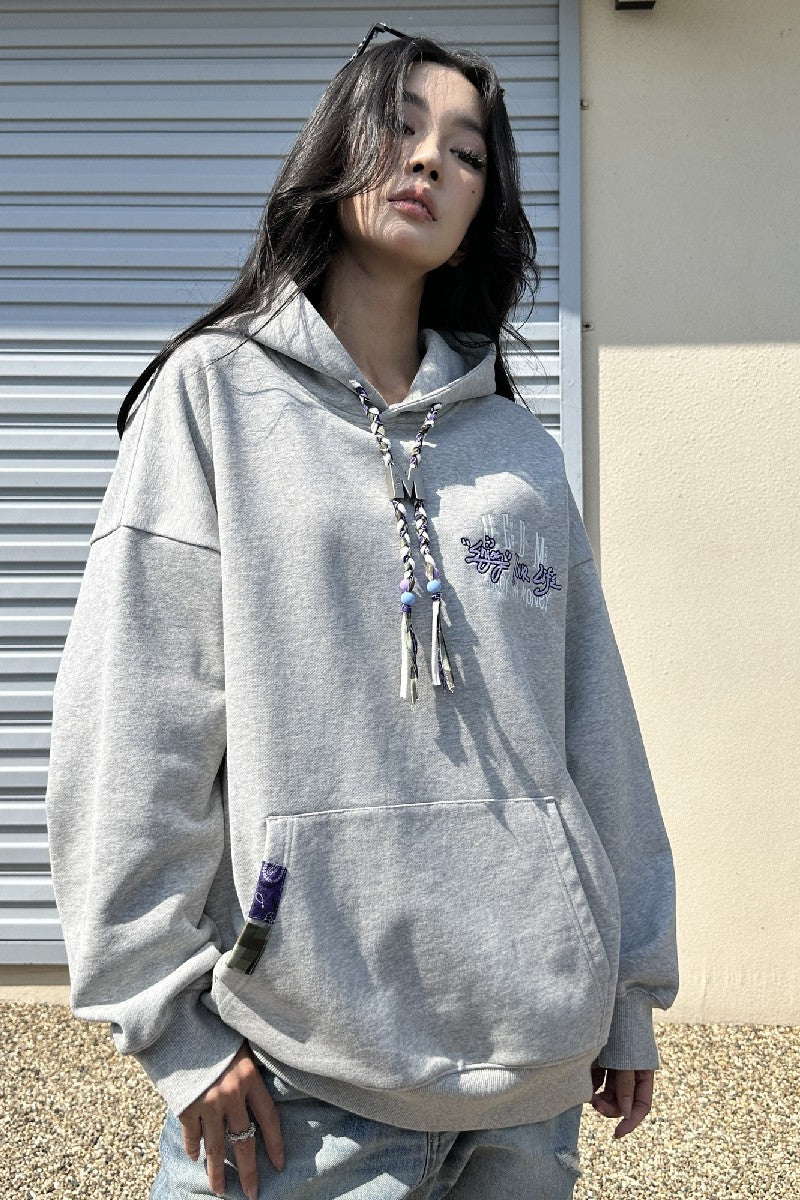 Logo Embroidered Washed Hoodie