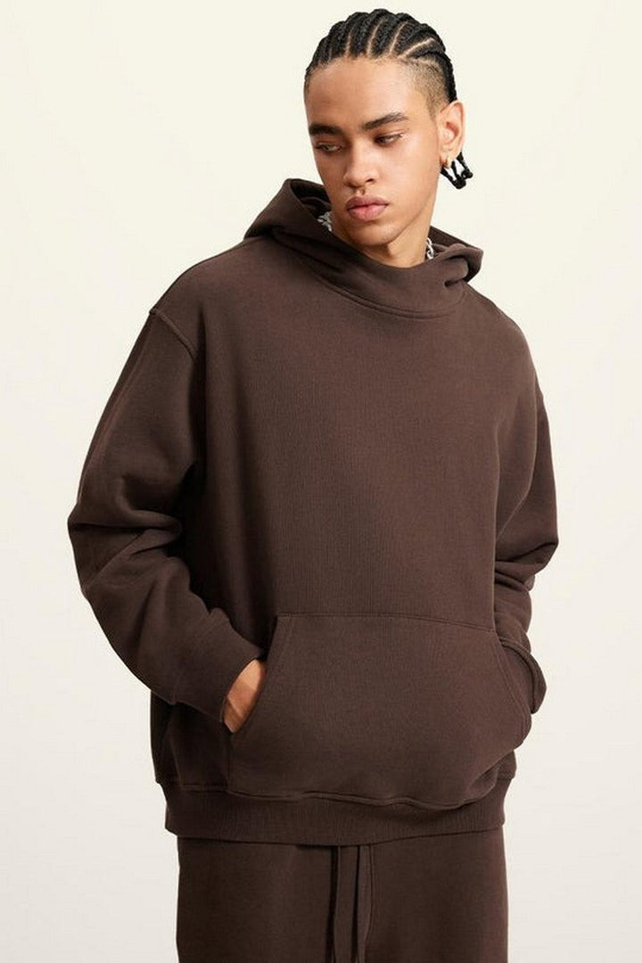 High Collar Fleece Hoodie