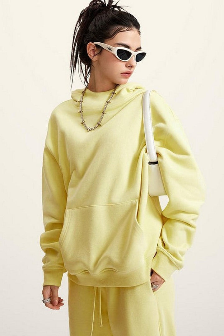 High Collar Fleece Hoodie