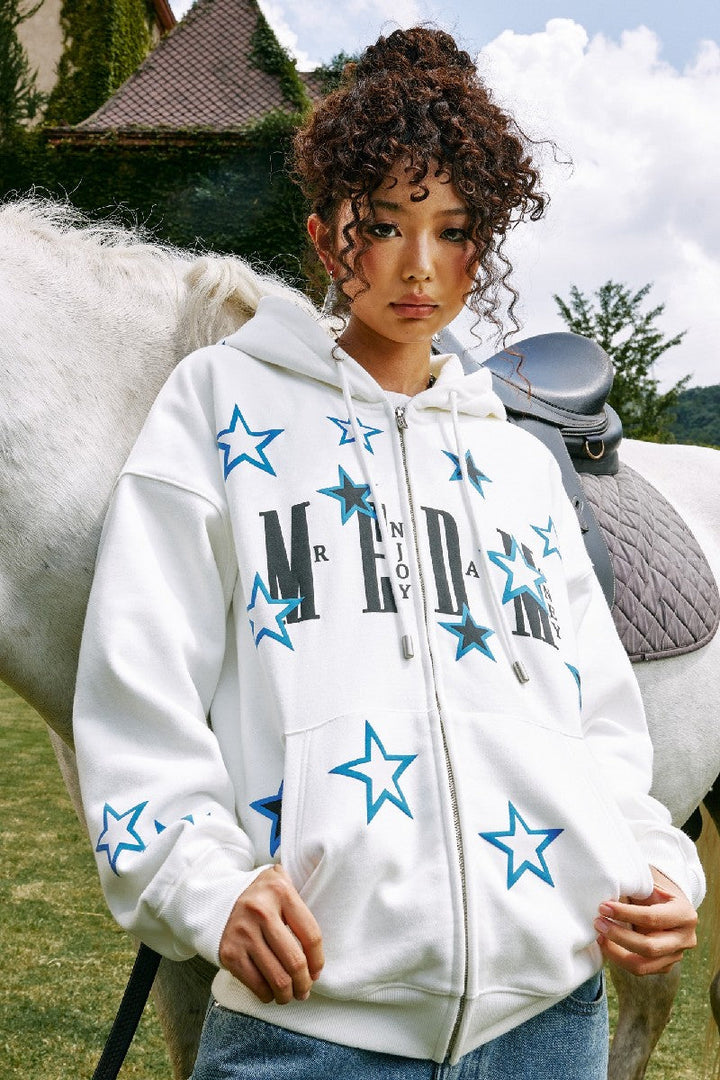 Stars Embroidered Logo Hoodie