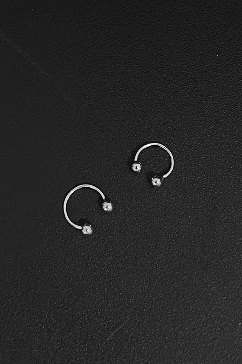 Sterling Silver Beads Hoop Earrings