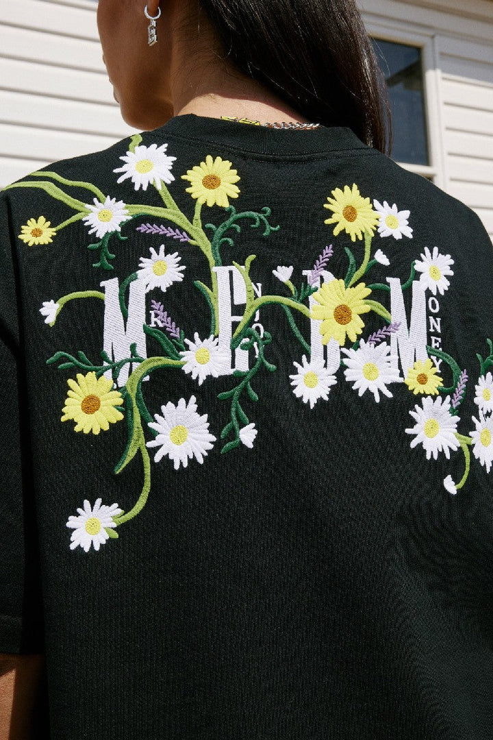 Embroidered Flowers Logo Tee