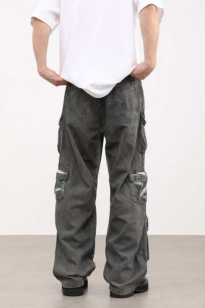 Washed Multi Pocket Loose Jeans