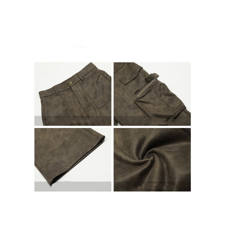 Suede Cargo Pants