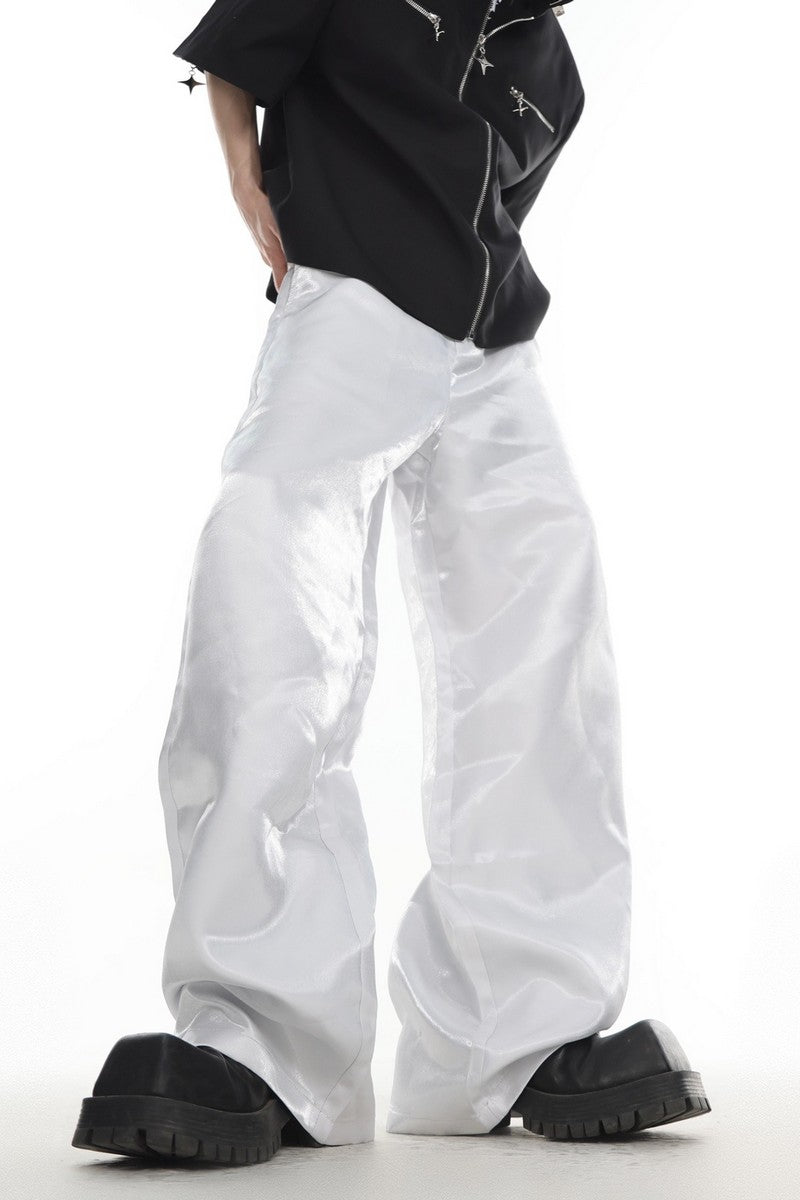 Metal Reflective Loose Trousers