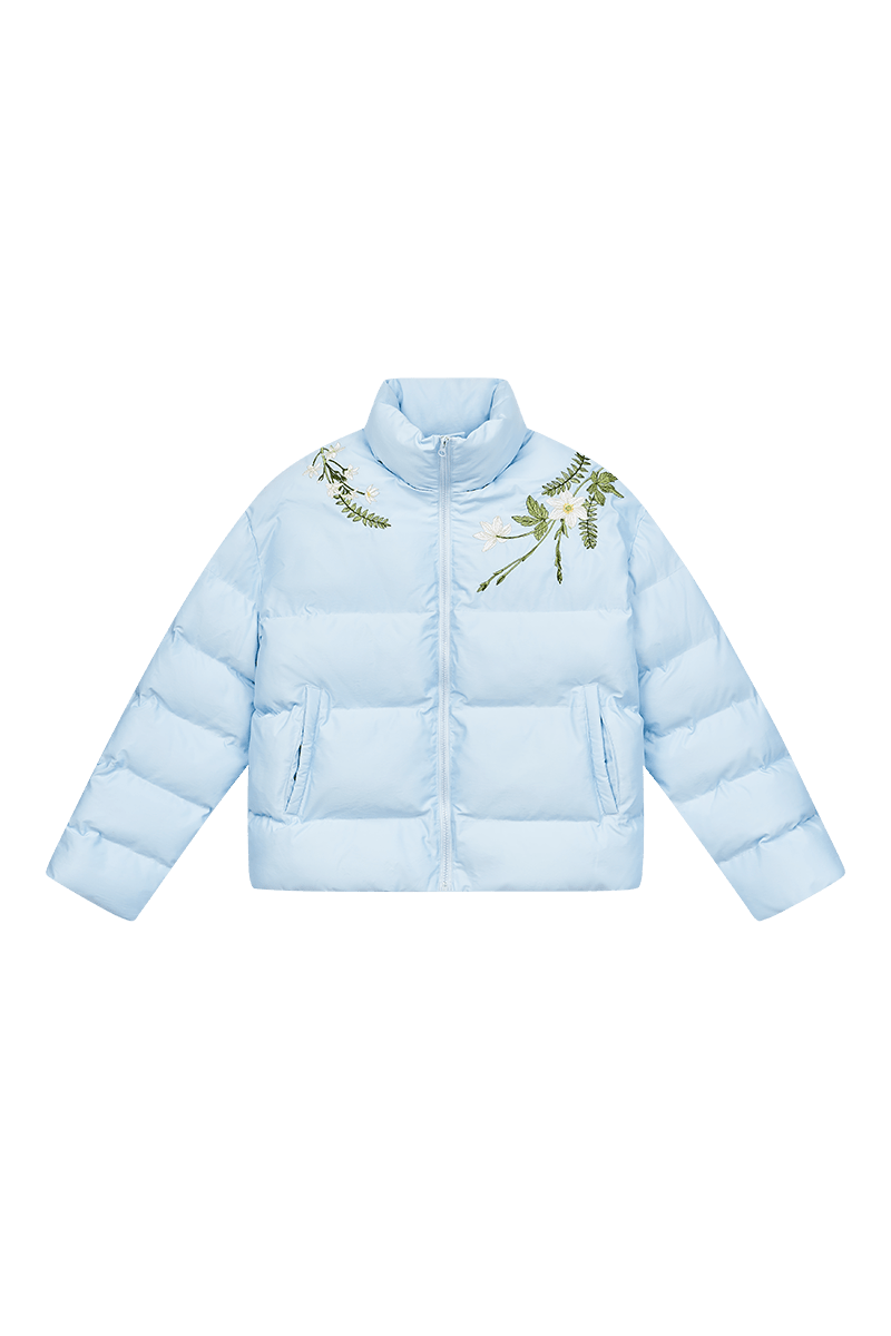 Floral Embroidered Loose Padded Jacket