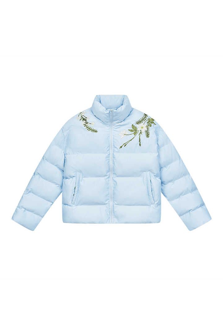 Floral Embroidered Loose Padded Jacket