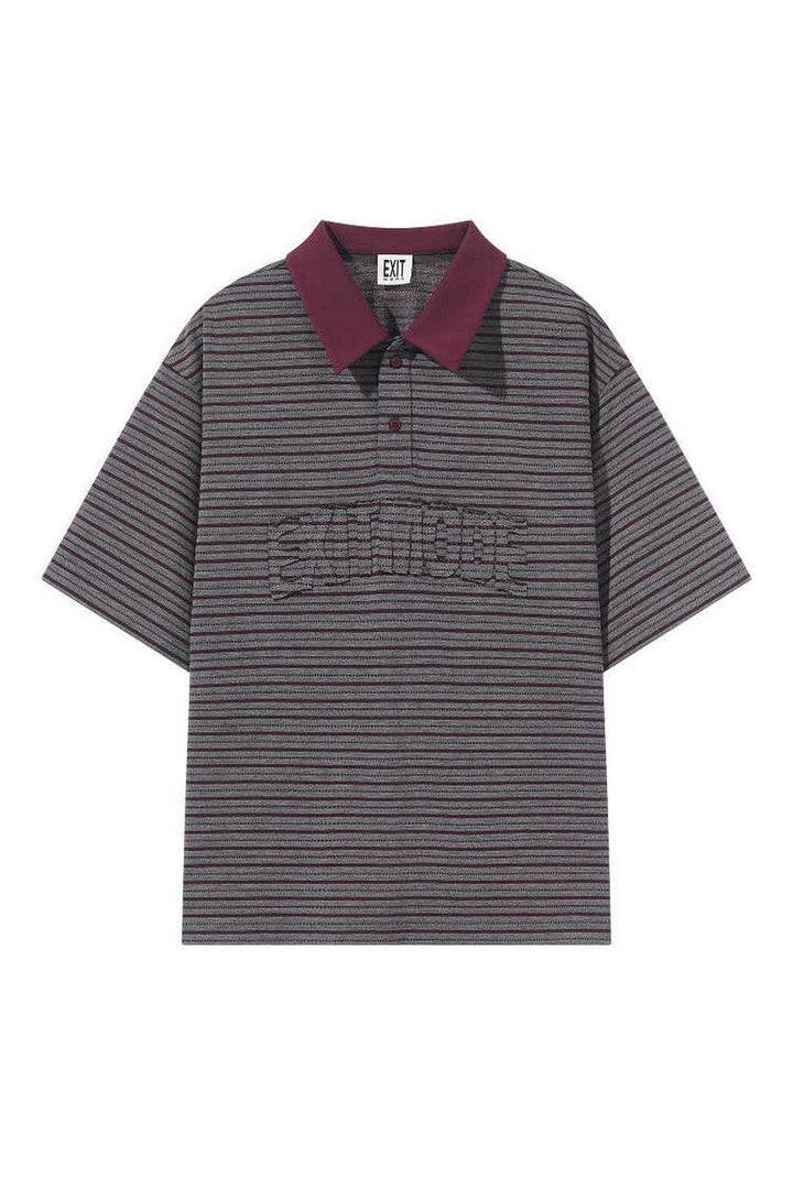 Striped Patchwork Polo Tee