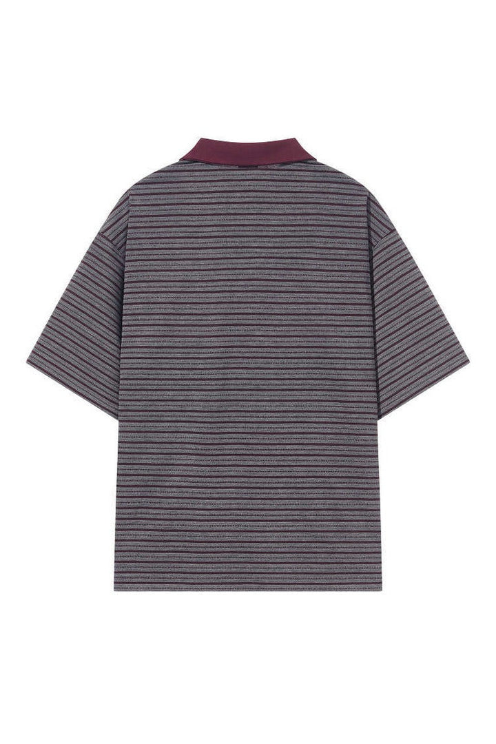Striped Patchwork Polo Tee