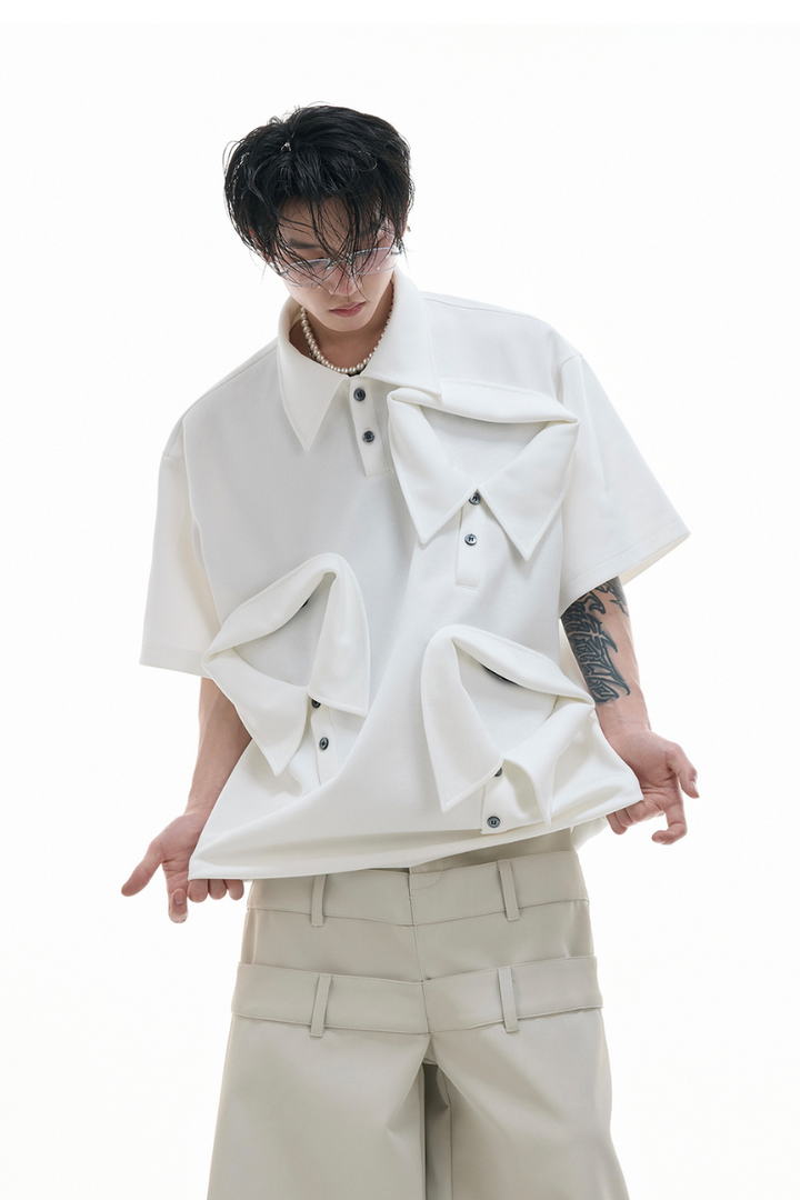 Deconstructed Multi Collar Polo