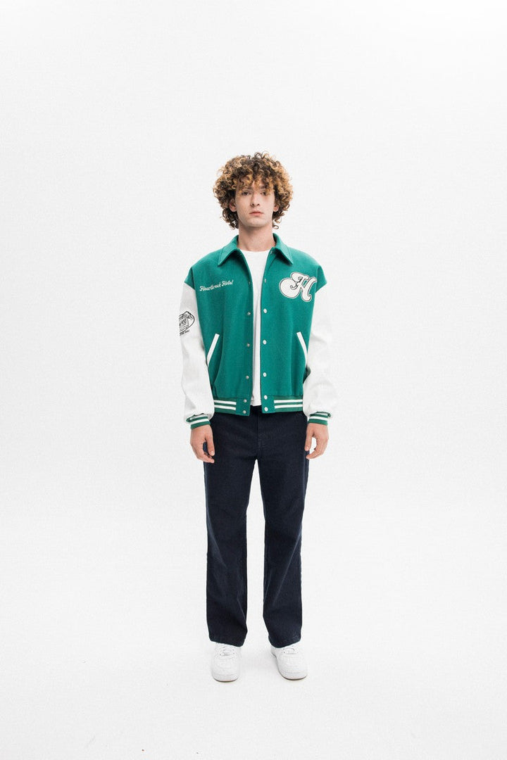 Tear Apart Embroidered Varsity Jacket