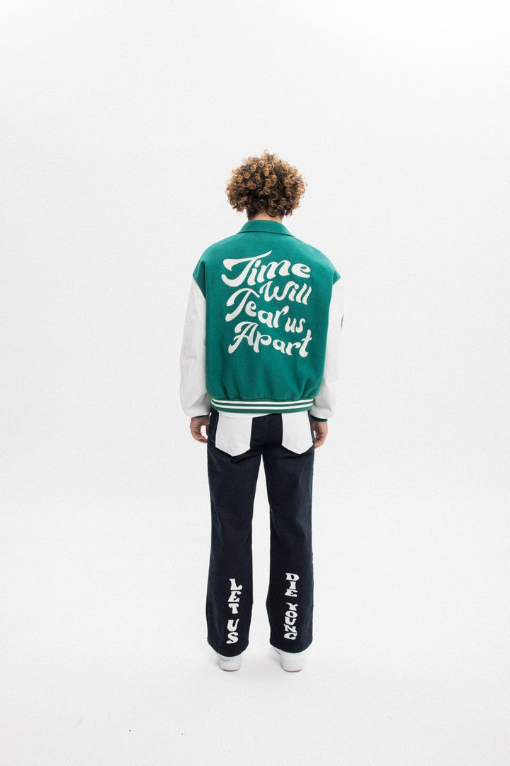 Tear Apart Embroidered Varsity Jacket