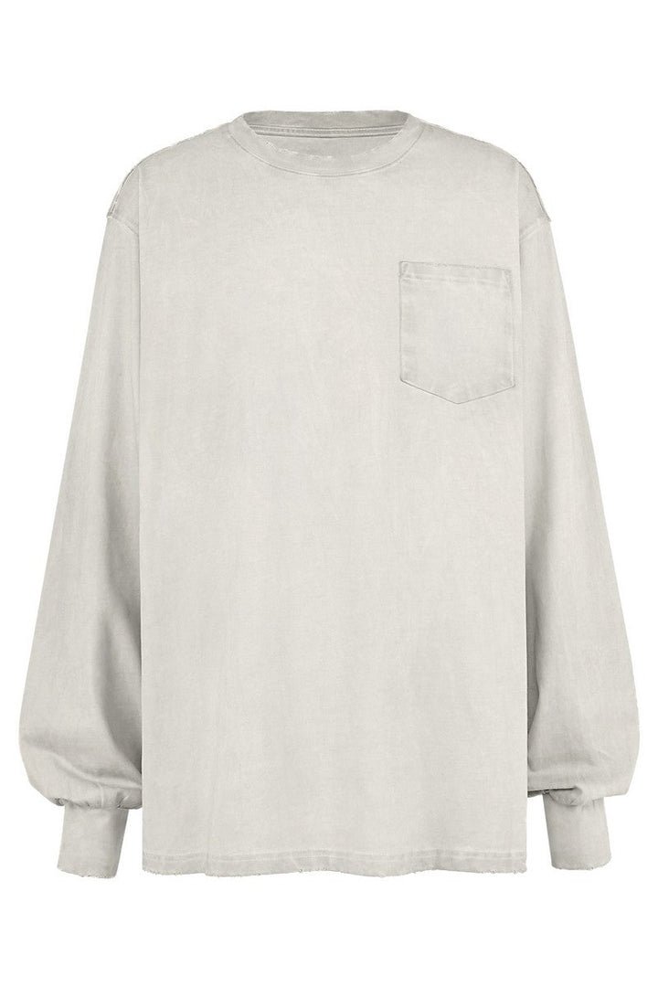 Distressed Pocket L/S Tee