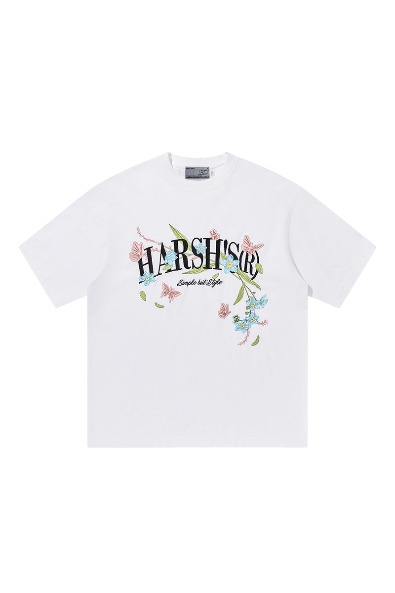 Floral Butterflies Embroidered Tee