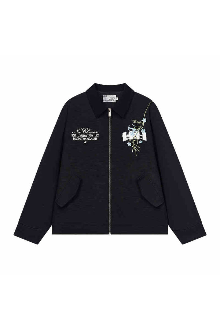 Vintage Floral Embroidered Collar Jacket