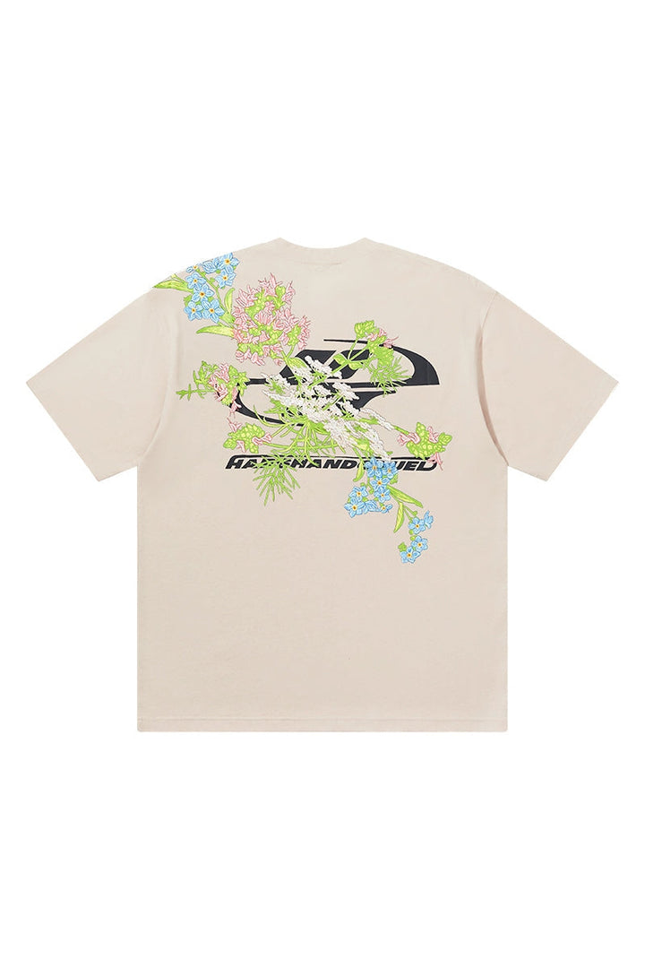 Floral Embroidered Logo Tee