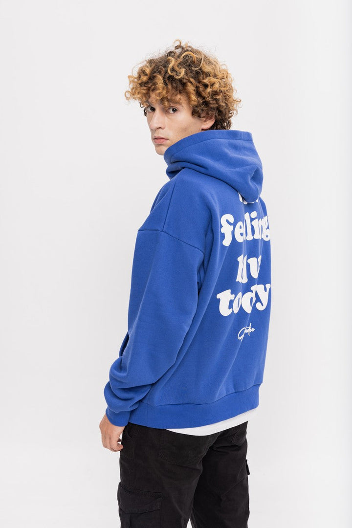 Feeling Blue Puff Print Hoodie