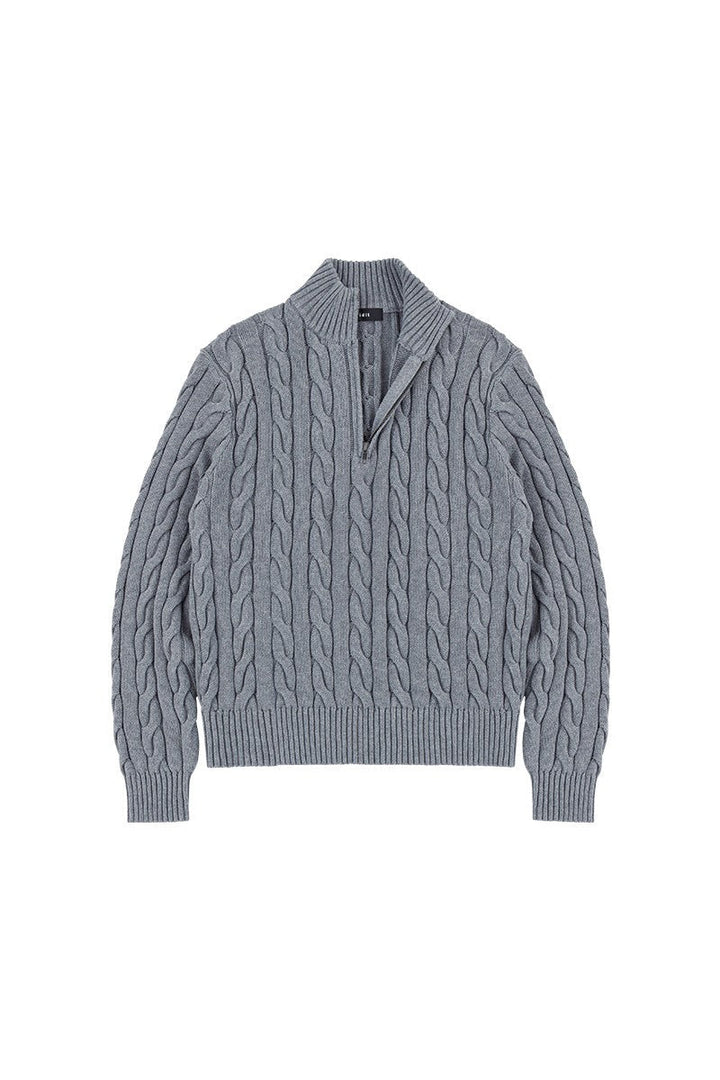 Cable Knit Half Zip Sweater