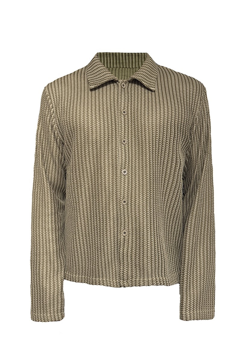 Woven Textured Long Sleeve Shirt