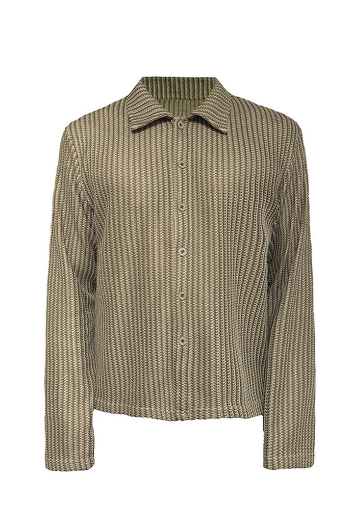 Woven Textured Long Sleeve Shirt