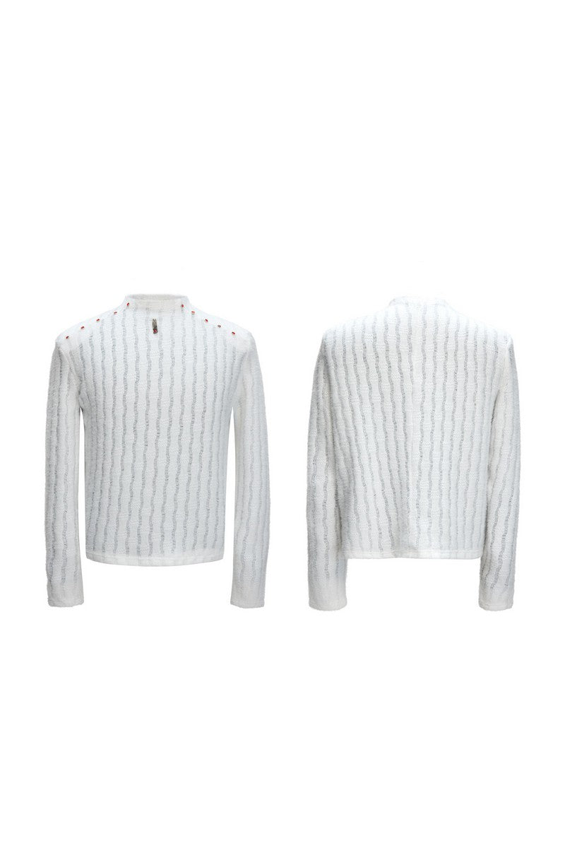 Embellished Padded Shoulder Long Sleeve