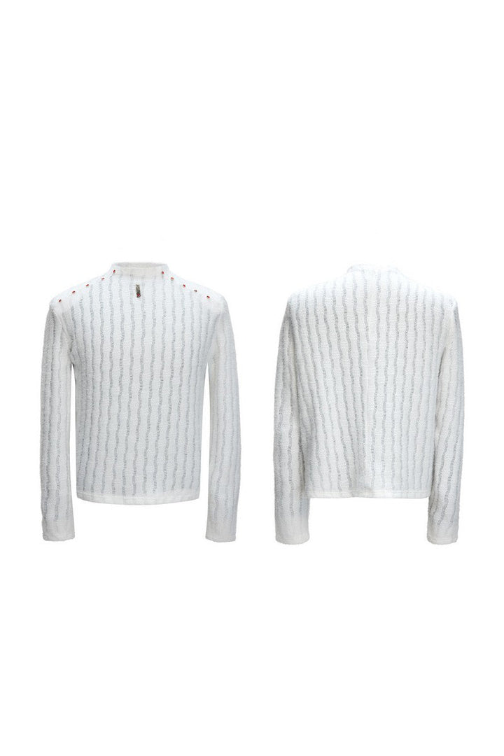 Embellished Padded Shoulder Long Sleeve