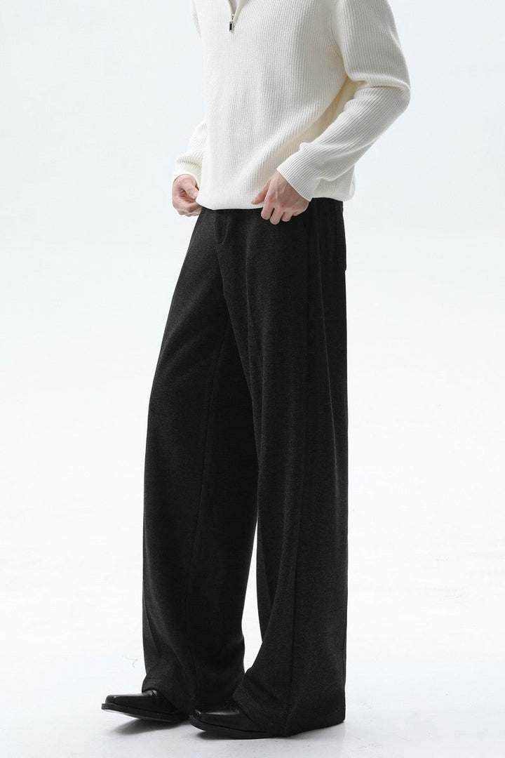 Wool Blend Wide Leg Trousers
