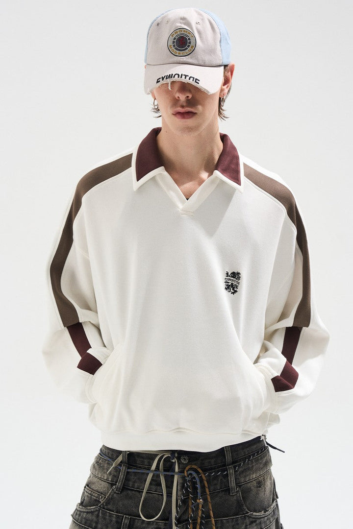 Colorblock Polo Sweatshirt