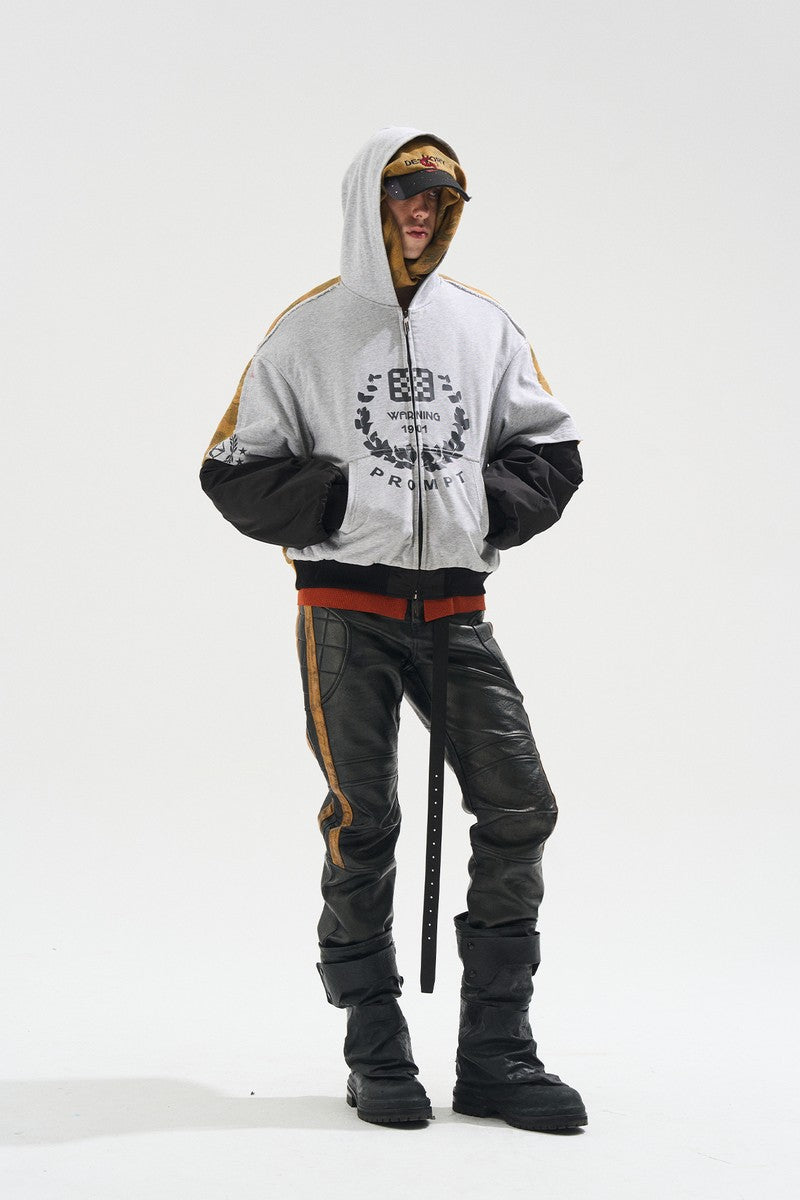 Colorblock Biker Faux Leather Pants