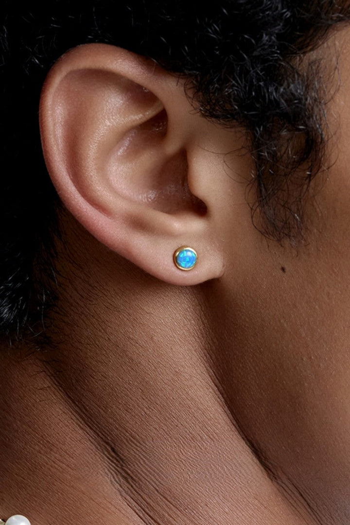 Turquoise Opal Stud Earrings