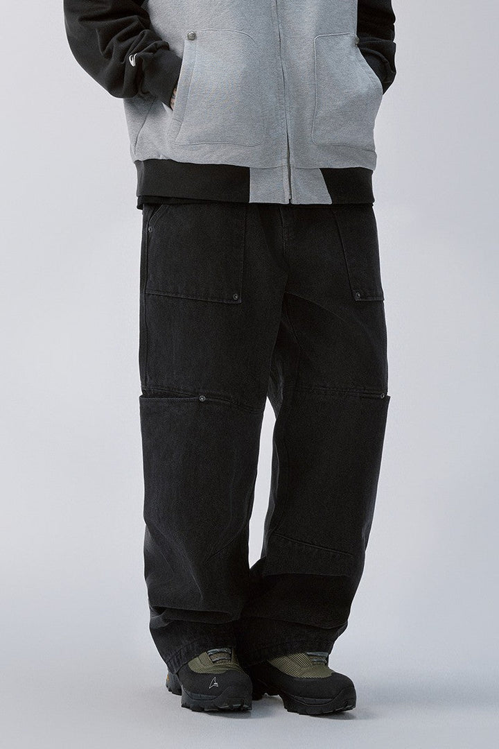 Washed Multi Pocket Cargo Jeans