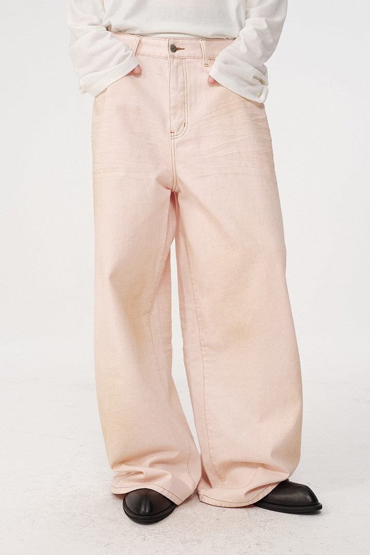 Baggy Pink Washed Jeans