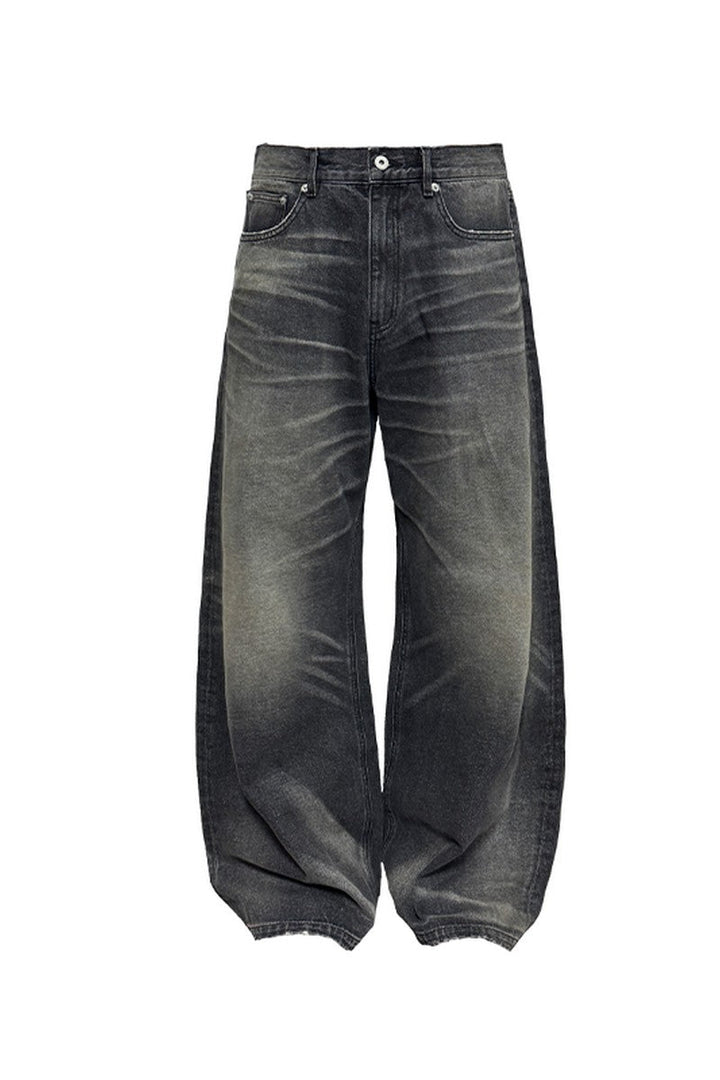 Distressed Whisker Washed Jeans
