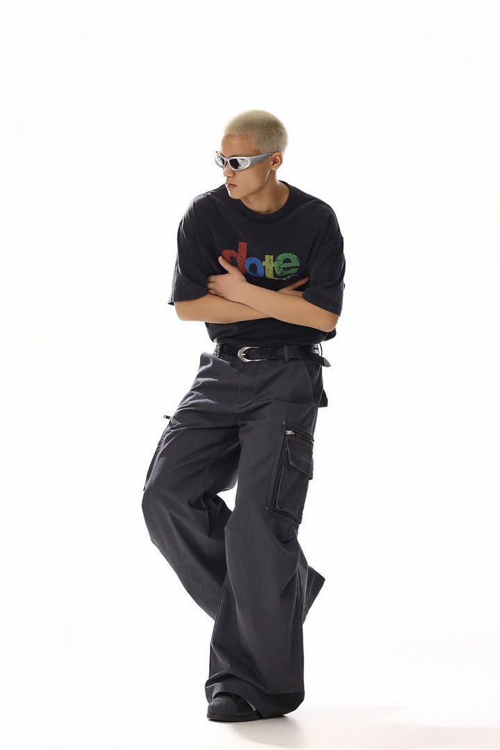 Grey Deconstructed Cargo Pants