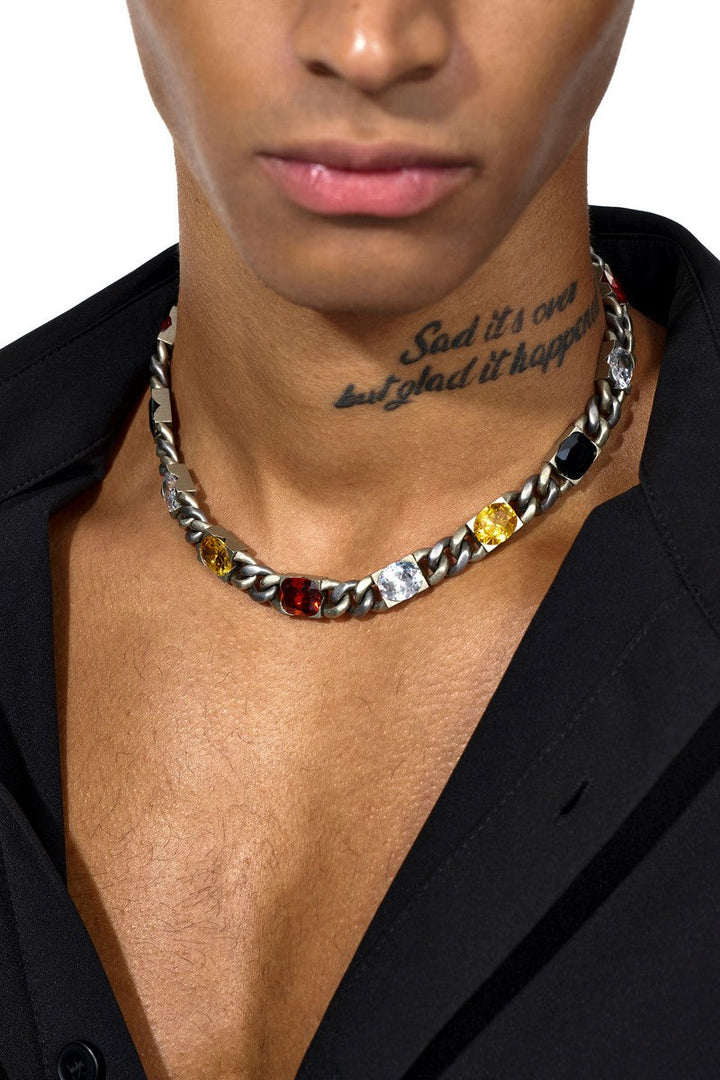 Zircon Titanium Vintage Chain Necklace