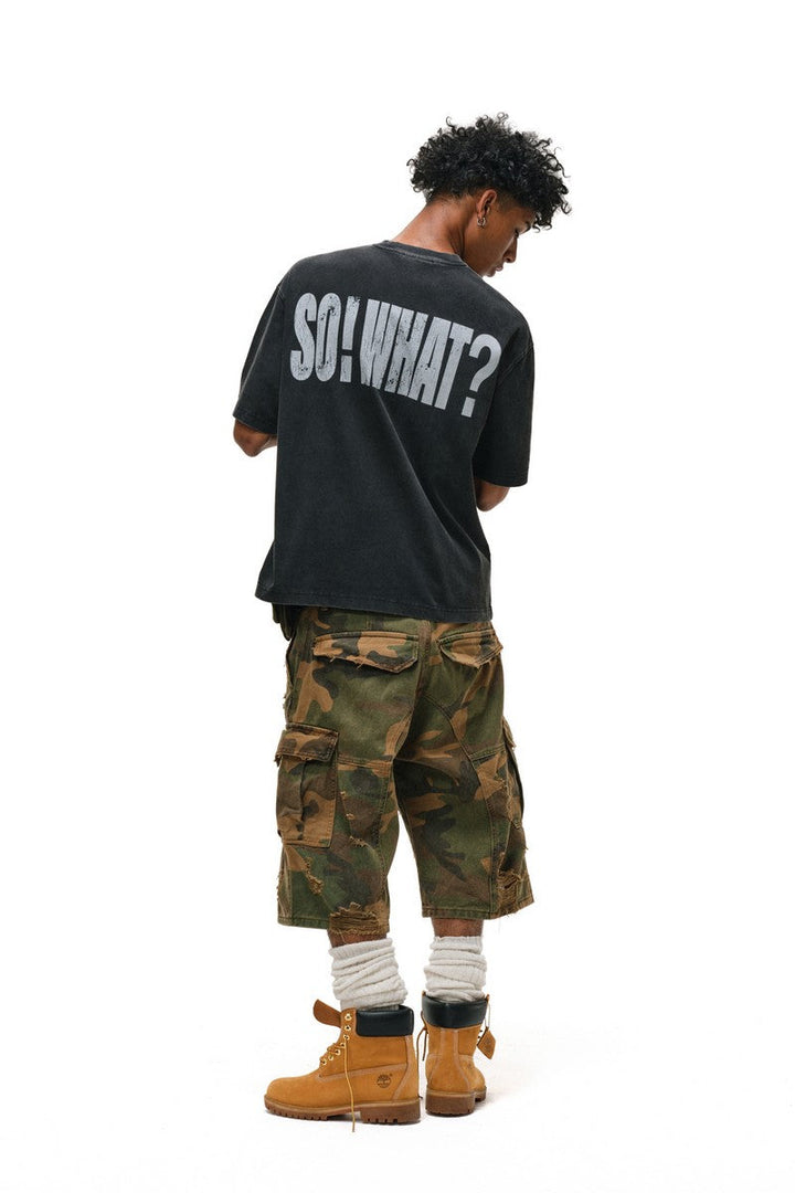 Washed Graphic Letter T-Shirt