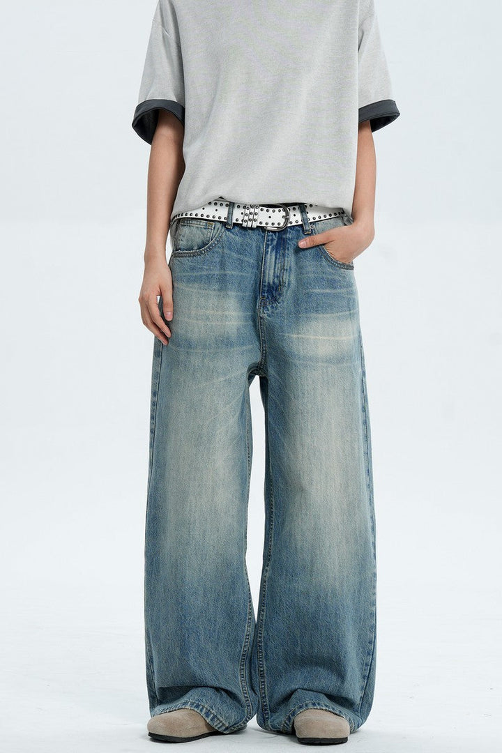 Straight Leg Blue Jeans