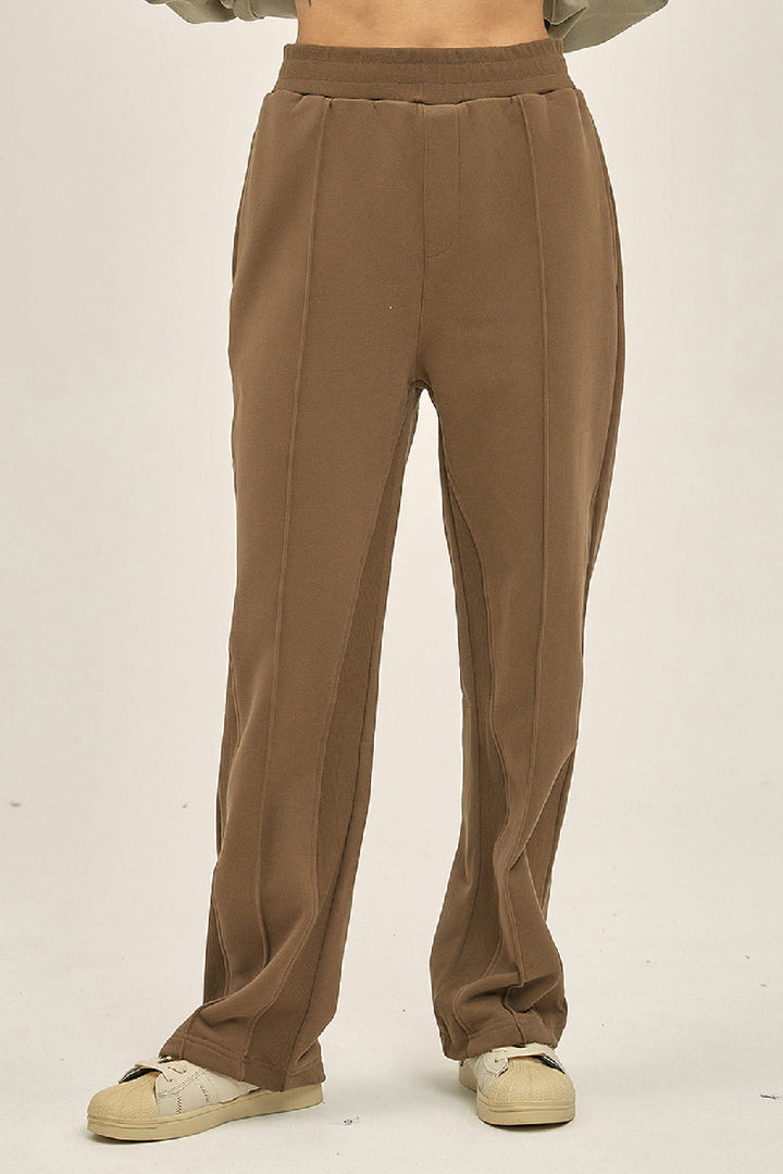 Velvet Drawstring Flared Trousers