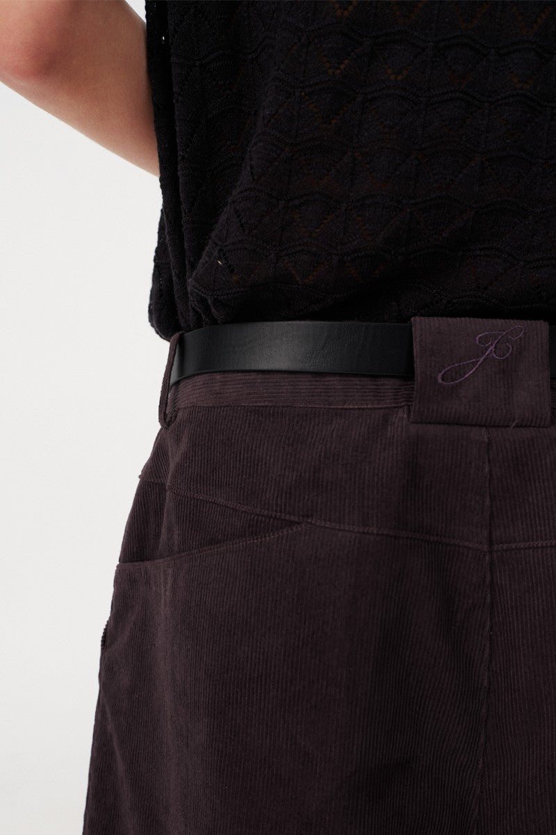 Corduroy Stripe Capri Shorts