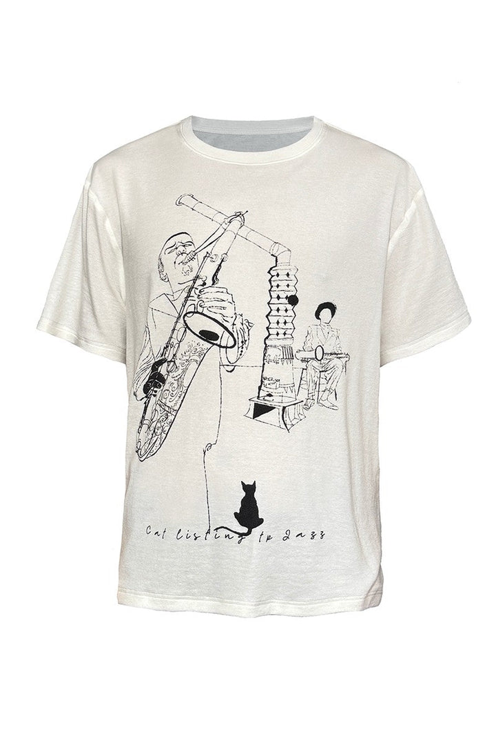 Jazz Cat Graphic Tee