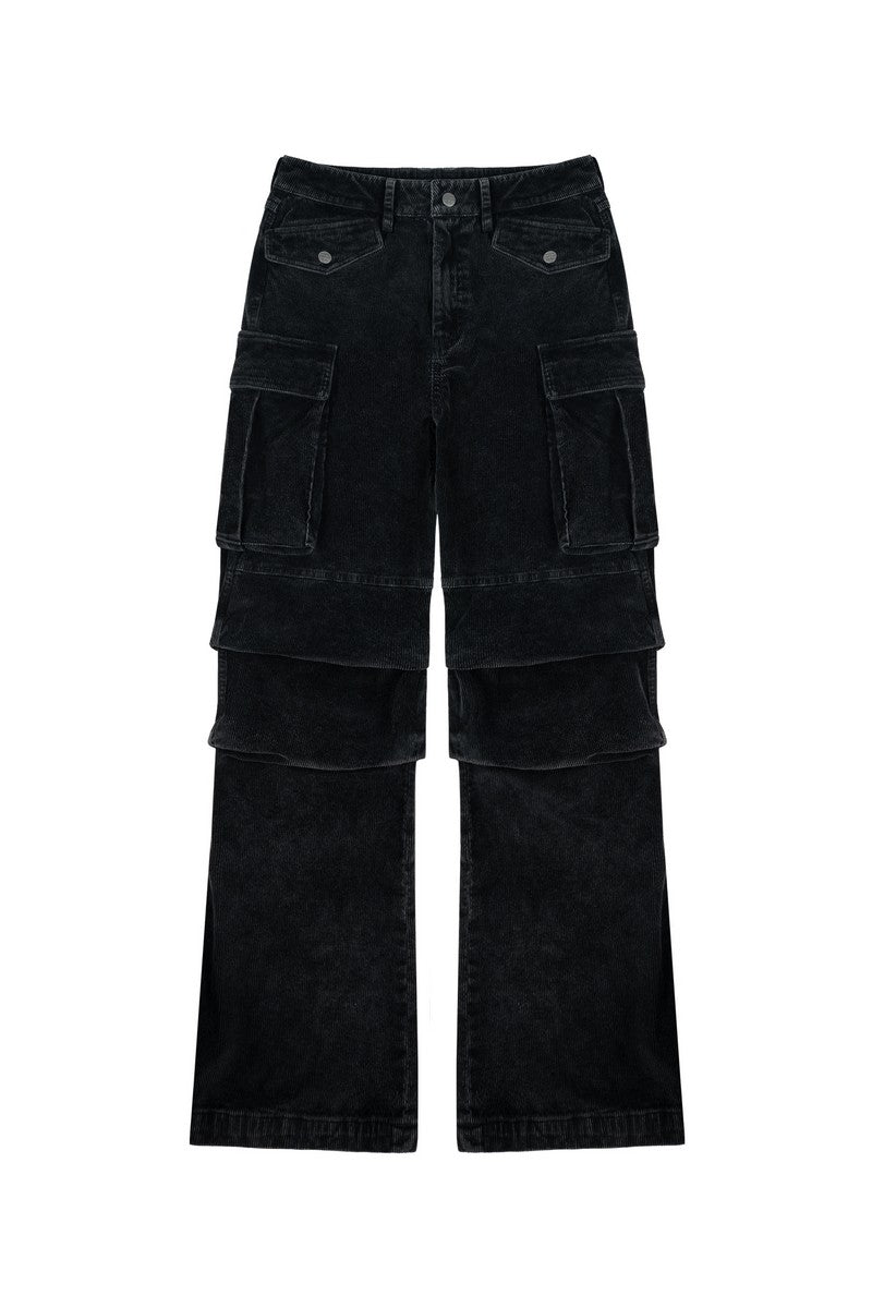 Washed Corduroy Cargo Pants