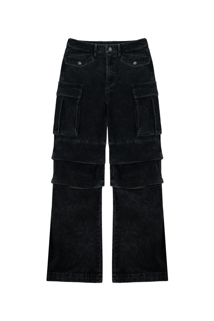 Washed Corduroy Cargo Pants