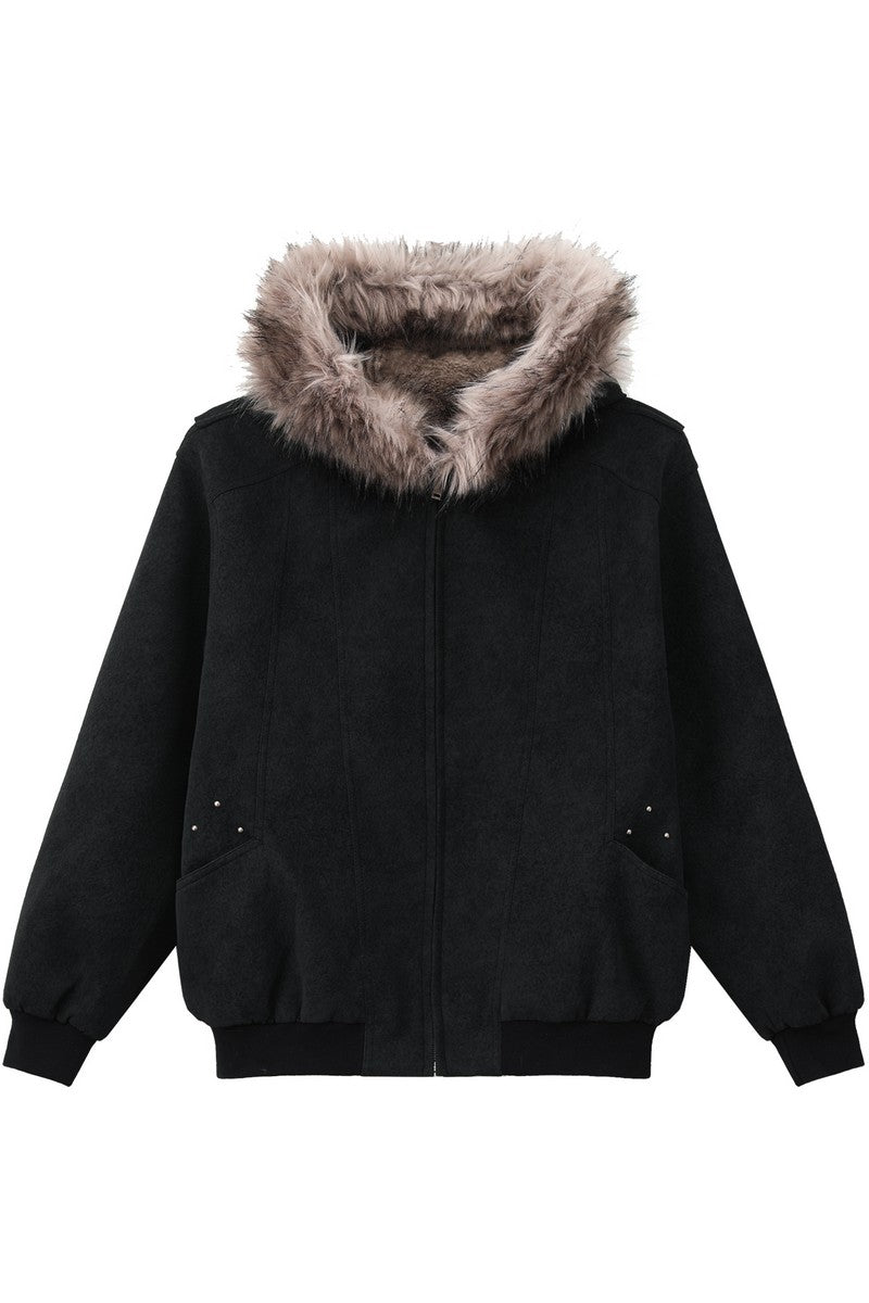 Faux Fur Hooded Puffer Jacket