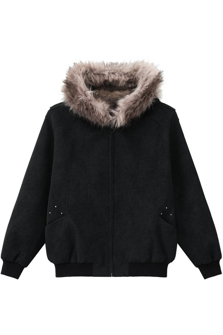 Faux Fur Hooded Puffer Jacket
