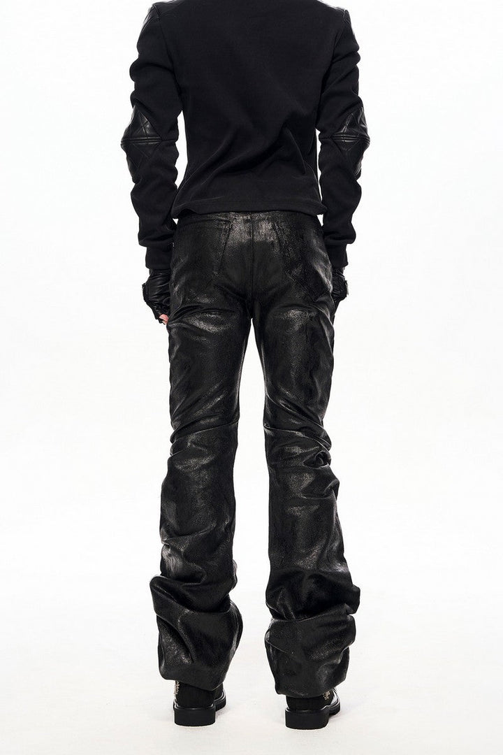 Waxed Flared Stacked Jeans