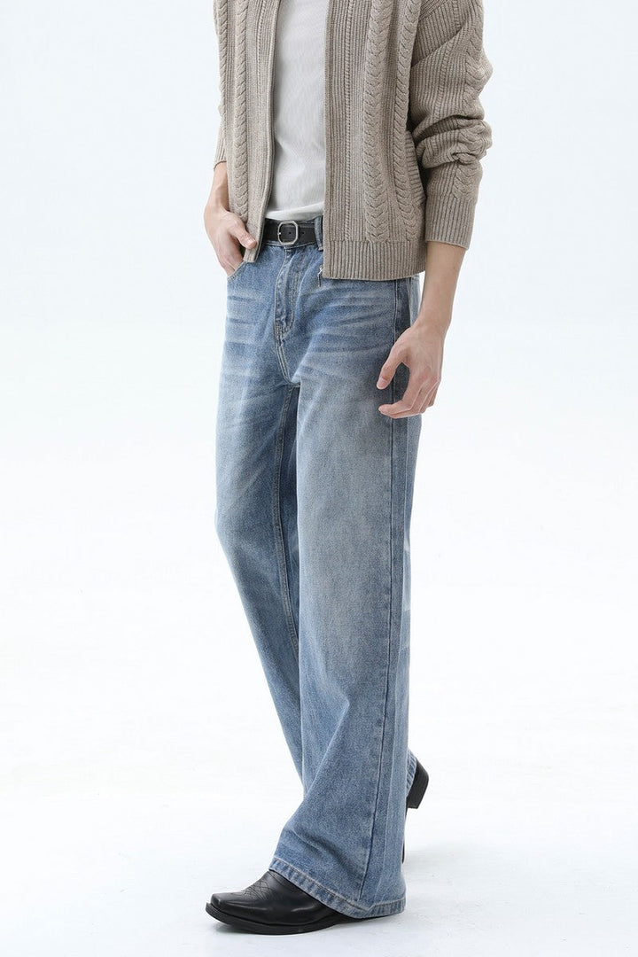 Washed Straight Leg Jeans